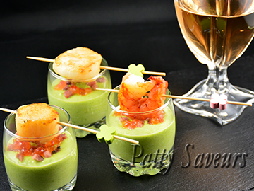 Appetizing Green Peas Dip and Scallops small