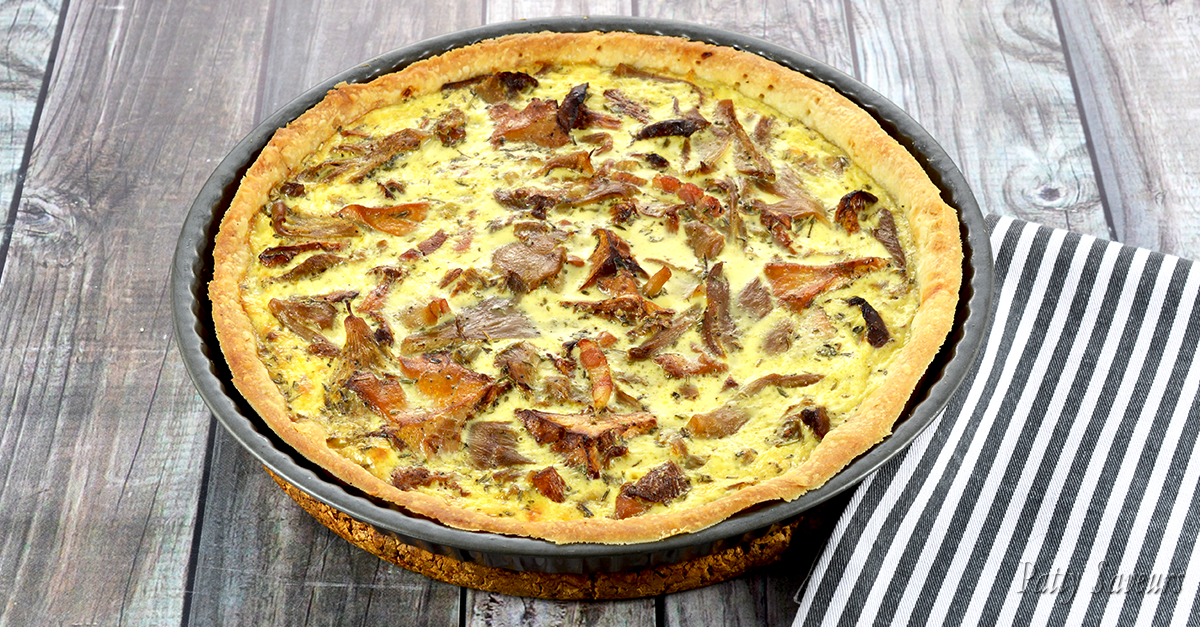Chanterelle and Oyster Mushroom Quiche