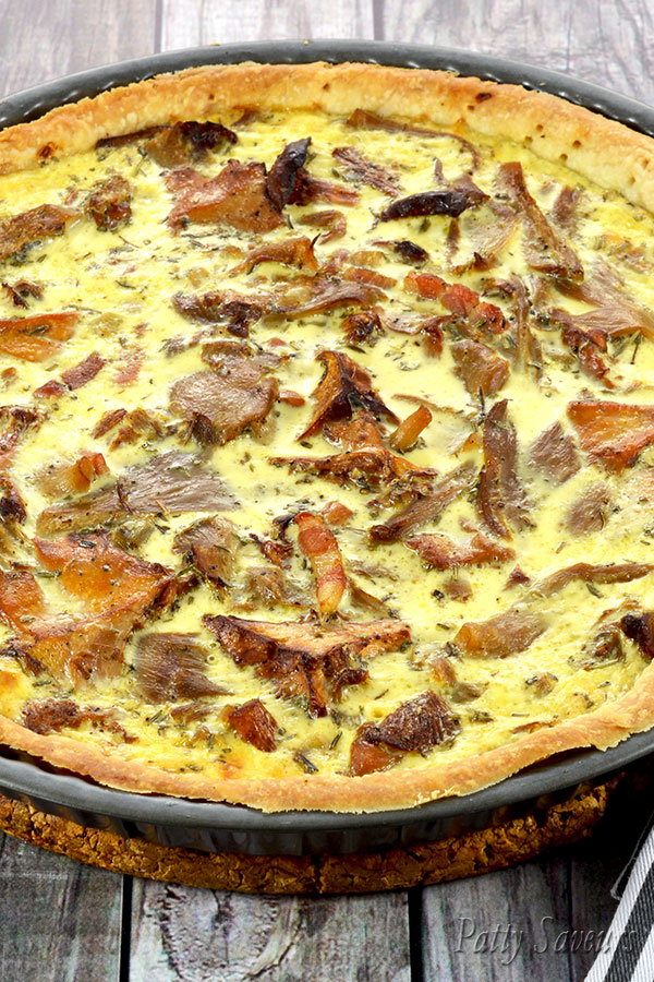 Chanterelle and Oyster Mushroom Quiche Pinterest