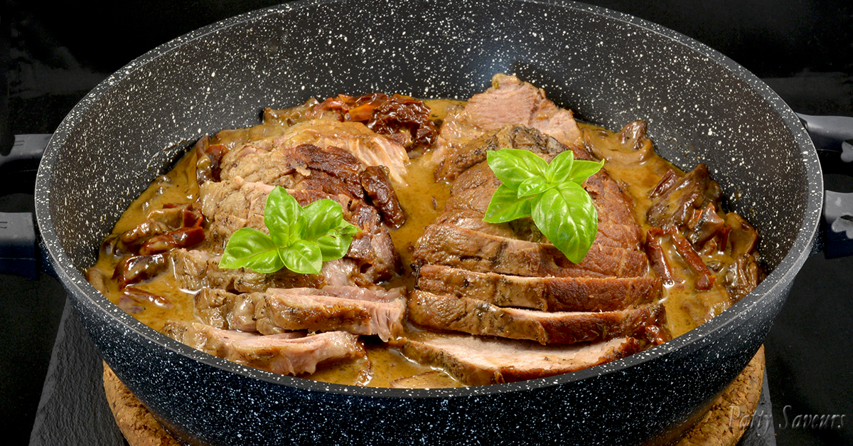 Patty Saveurs Pork Roast Wine Sauce Porcini and Sundried Tomatoes