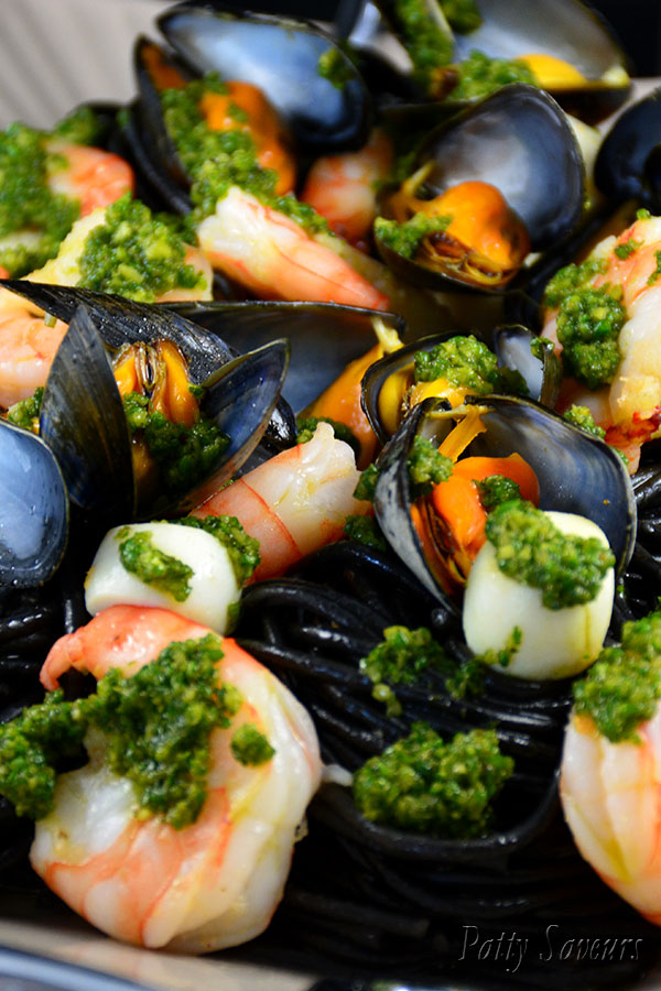 Squid Ink Pasta and Seafood Pinterest